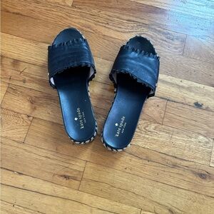 Kate Spade Black Espadrille Slides great condition